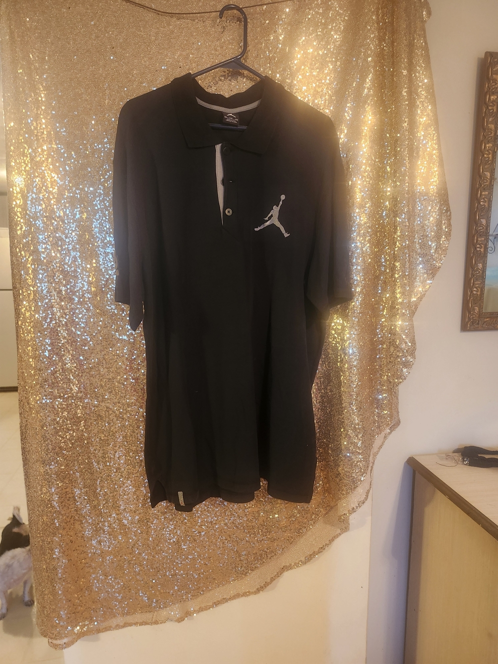 Jordan Men’s Black Polo with White Jumpman Logo